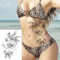Adesivo per tatuaggio di rosa temporaneo design floreale impermeabile per braccio gamba - LZ161