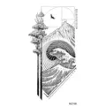 Adesivo tatuaggio temporaneo montagna onda nera design arte corporea braccio gamba - MZ108