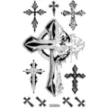 Feuille de stickers de tatouage temporaire croix gothique noire art corporel mode étanche - SS954