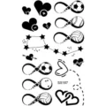 Foglio di tatuaggio temporaneo impermeabile con cuore infinito e motivi sportivi per mano. - Stile SS187 (SS187)
