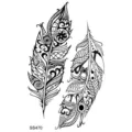 Autocollant de tatouage temporaire plume noire art corporel ligne géométrique design - SS470