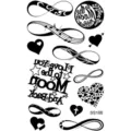 Foglio adesivo tatuaggio temporaneo impermeabile cuore infinito nero per arte corporea. - Stile SS188 (SS188)
