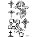 Planche de tatouages temporaires croix gothiques noires motifs dragon art corporel - SS955