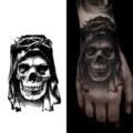 Temporary tattoo sticker gothic skull design waterproof arm hand body art transfer tattoo. - HA060