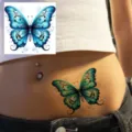 Waterproof butterfly temporary tattoo sticker for waist body art women fashion party body decor - HA202 / 8x8cm