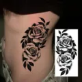 Sexy black rose temporary tattoo sticker for women, realistic floral body art design for arm or waist. - Rose Flower Style (NZ1317)