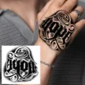 Gothic temporary tattoo sticker for hand, dark style waterproof body art sticker for men women. - Gothic Dark Totem (HA100) / 8x8cm