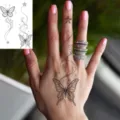 Butterfly star temporary tattoo sticker for hand back body art waterproof design. - HL114 / 12x8cm