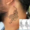Temporary tiger tattoo sticker black line body art waterproof design for men and women variant item - HA079