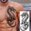 Realistic dragon temporary tattoo sticker for arm and leg, waterproof body art transfer. - NZ1045 / 19.8x9.6CM