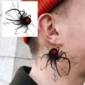 Waterproof black widow spider temporary tattoo sticker for neck and body art fashion. - HA086