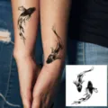 Waterproof black ink fish temporary tattoo sticker set for arm body art decoration daily use. - HA095