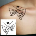 Waterproof temporary tattoo sticker with pinky promise heart design for stylish body art - Pinky Promise (HA123) / 8x8cm