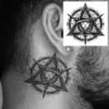 Temporary tattoo sticker geometric totem spear black body art waterproof transfer sticker - Geometric Spear Totem (HA126) / 8x8cm