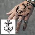 Waterproof temporary anchor tattoo sticker for hand back body art style design 1pc - Anchor Chain (HA130) / 8x8cm