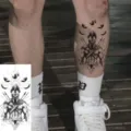 Tijdelijke tatoeage sticker met realistische spartaanse krijger en maanfasen ontwerp. - FO277 / 15x7CM