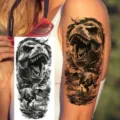 Realistic T-Rex temporary tattoo sticker for arm and leg waterproof body art transfer. - NZ180 / 19.8x9.6CM