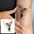 Watercolor hummingbird temporary tattoo sticker waterproof body art for arm skin decor - HA136