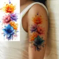 Waterproof watercolor butterfly and floral temporary tattoo stickers for arm leg body art. - Watercolor Butterfly Style (NZ1017)