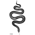 Snake tattoo sticker black minimalist hand back waterproof temporary tattoo body art design 1pcs - FO032