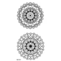 Adesivo per tatuaggio temporaneo Henna MZ191, design floreale mandala nero per braccio e mano. - MZ191