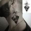 Waterproof temporary tattoo sticker with geometric mountain and compass design for men neck body art. - HL117 / 12x8cm