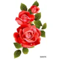 Autocollant de tatouage temporaire rose coloré pour la main, art corporel floral élégant. - SW576 / 9.8x5.8cm