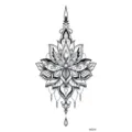 Adesivo di tatuaggio temporaneo nero loto mandala design arte corporea per braccio - MZ274