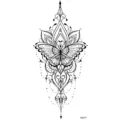 Tatuaggio temporaneo adesivo henné nero farfalla mandala fiori arte corporea design - MZ277