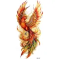 Temporary phoenix tattoo sticker vibrant waterproof body art design variant style product - Firebird Phoenix Style (FO132) / 15x7CM