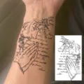 Temporary tattoo sticker waterproof black Jesus praying hands pattern body art arm decal. - HS103 / 9.8x5.8cm