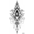 Adesivo tatuaggio temporaneo nero henna mandala fiore pizzo gioielli arte del corpo stile - MZ281
