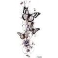 Butterfly floral temporary tattoo sticker body art waterproof sticker for arm and leg - Gradient Butterfly Vine Style (FO012) / 15x7CM