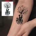 Adesivo per tatuaggio temporaneo albero genealogico silhouette arte corporea braccio design - HM079 / 10x8cm