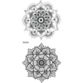 Set di tatuaggi temporanei mandala nero per donne arte corporea impermeabile design - MZ382