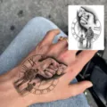 Adesivo tatuaggio temporaneo famiglia padre figlio orologio dorso della mano impermeabile - HM081 / 10x8cm