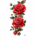 Red rose temporary tattoo sticker for wrist and arm, realistic floral body art design for women. - Realistic Red Rose Style (FO125) / 15x7CM