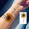 Tournesol papillon tatouage temporaire autocollant foi design art corporel imperméable - HS142