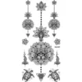 Adesivo tatuaggio temporaneo henna loto mandala arte corporea nera braccio schiena design - MZ387