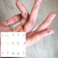 Y2K minimalist finger temporary tattoo sticker waterproof black line fake body art body sticker - Clover Star Moon Mountain Pattern(HA167) / 8x8cm