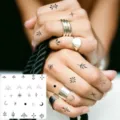 Y2K minimalist finger temporary tattoo sticker set with cute star eye and moon patterns. - Minimalist Star Moon Plant Pattern(HA173) / 8x8cm
