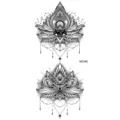 Adesivo per tatuaggio temporaneo loto occhio arte corporea geometrica nera trasferimento - MZ389