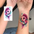 Waterproof cute cartoon fish temporary tattoo sticker for wrist and hand body art decor design. - HS140 / 9.8x5.8cm