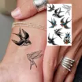 Waterproof temporary swallow bird tattoo sticker sheet for hand and wrist decoration. - HS145 / 9.8x5.8cm