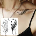 Feather bird temporary tattoo sticker waterproof body art design for women and men styling - HA235 / 8x8cm