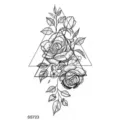 Rosa geometrico tatuaggio adesivo arte corporea temporanea design floreale linea nera - SS723