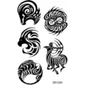 Juego de pegatinas de tatuaje temporal de tótem tribal en blanco y negro para arte SKU SS1254 - Mezcla de Totem Abstracto(SS1254)