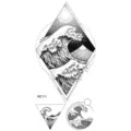 Adesivo per tatuaggio temporaneo impermeabile onda nera design geometrico arte corporea - MZ111