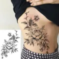 Adesivo tatuaggio temporaneo floreale, adesivo d'arte corporea impermeabile per braccio. - LZ163