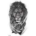 Adesivo per tatuaggio temporaneo leone rosa per braccio gamba arte corporea impermeabile - XZ136 (Leone Rosa)